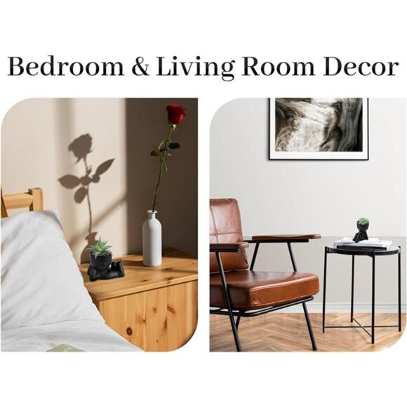 Rose Set of 2 Fake Plants Artificial Succulent Plants Office Desk Accessories - Picture 4 of 7